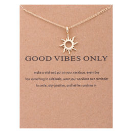 A Mazel necklace of Good Vibes. Touch the gorgeous pendant any time for some reassurance of Good Vibes.