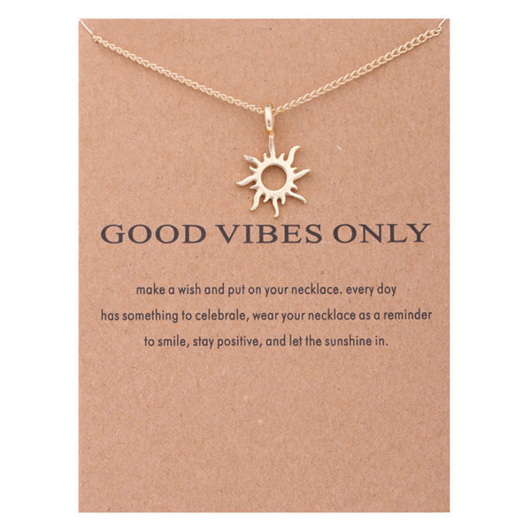 Good Vibes Only Inspirational Necklace With Message of Hope