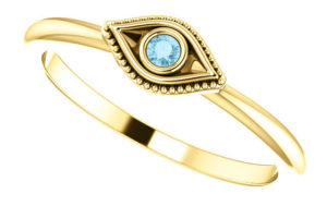 Evil Eye Stackable Ring Gold 3