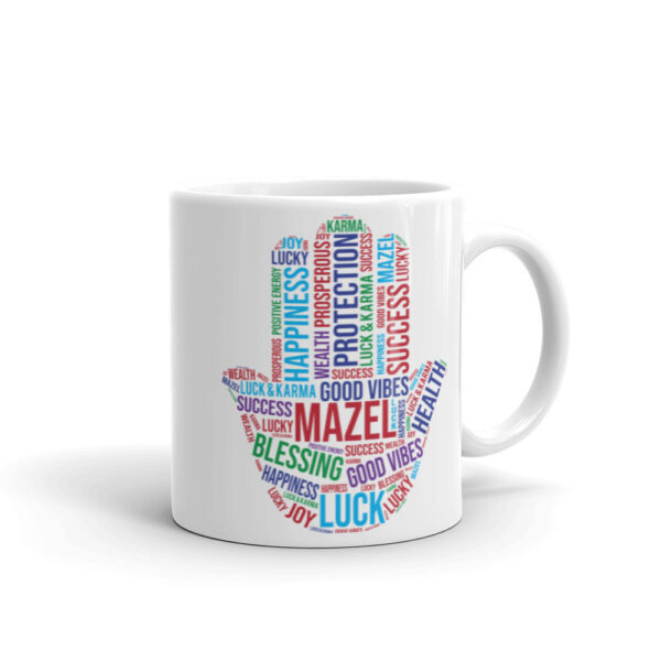 Hamsa Mazel Good Vibes - White Glossy Coffee Mug