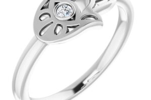 Sterling Silver Diamond Hamsa Ring