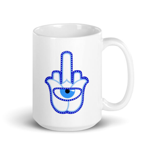 Hamsa Gives Bad Vibes & Evil Eye The Finger - Coffee Mug
