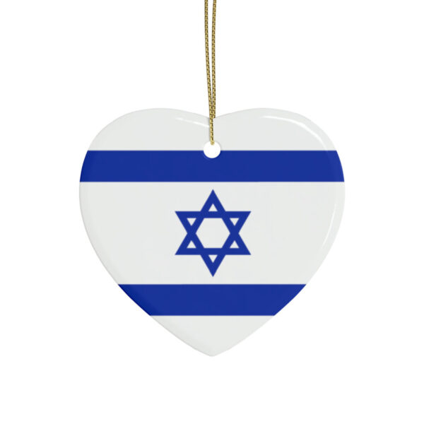 I Love Israel Ornament Embrace the Spirit of Unity with our Israeli Flag Ceramic Heart Ornament s Am Israel Chai