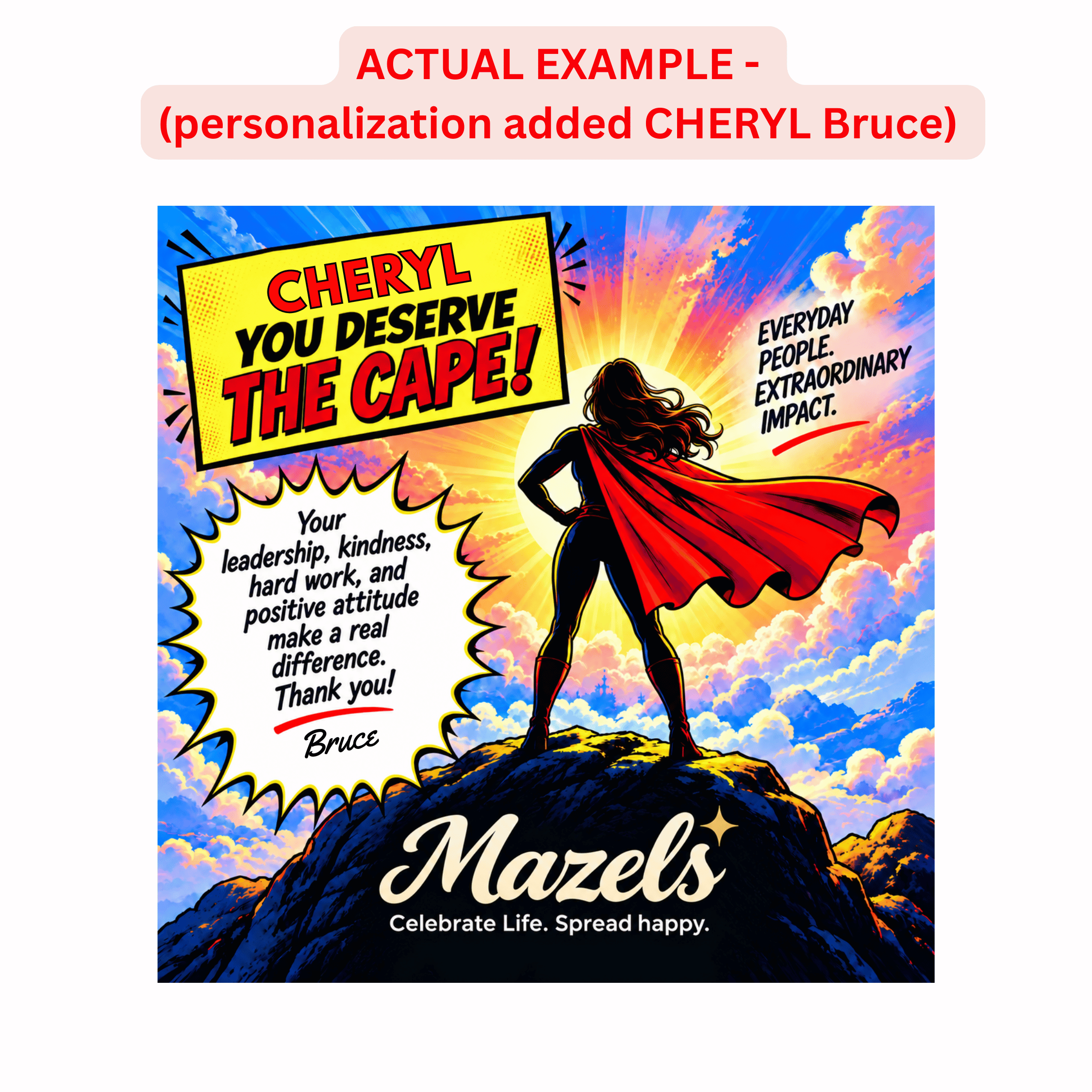 Mazels personalized recognition example