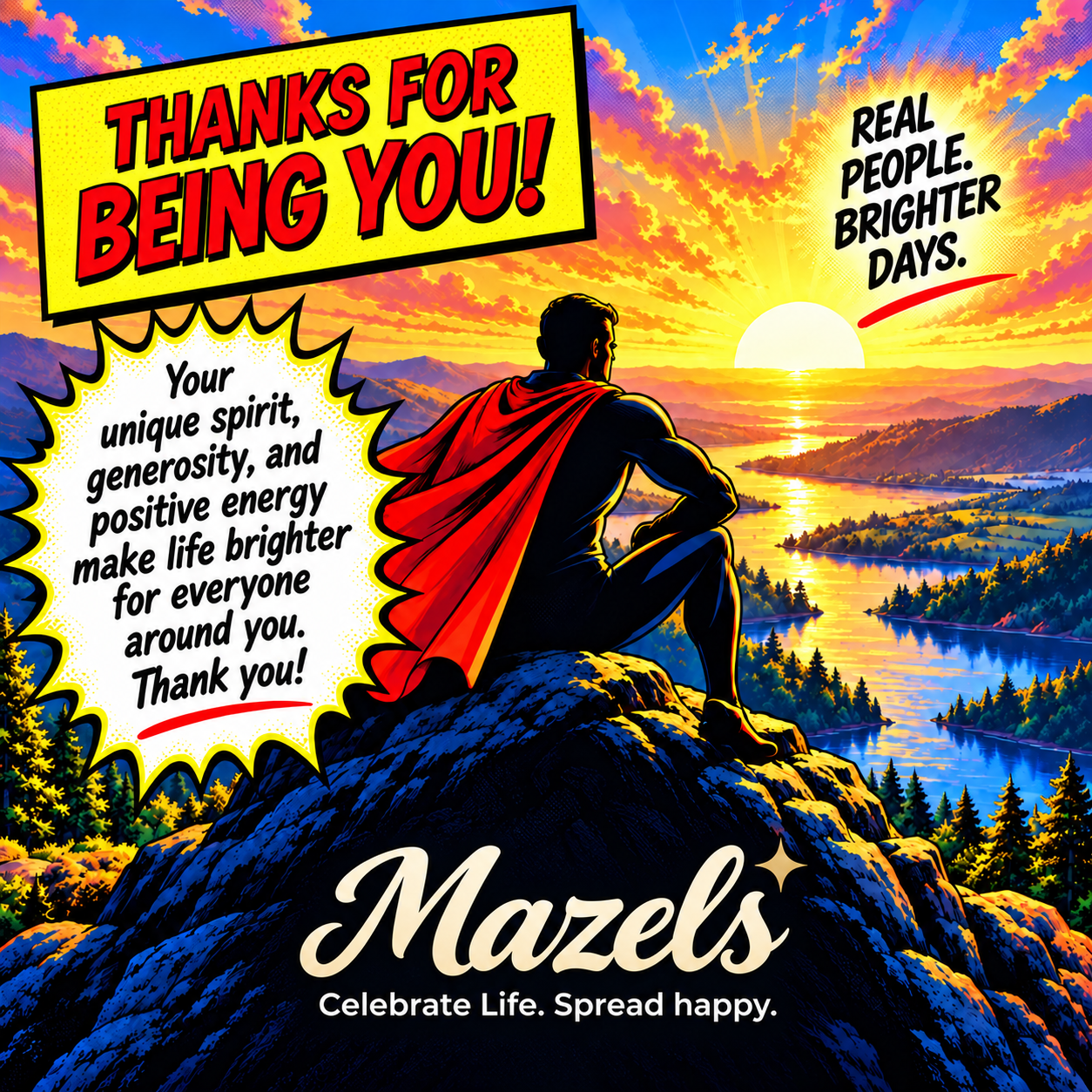 Thanks for Being You Mazel Power male superhero recognition